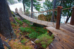 Rustic Suspension Footbridge