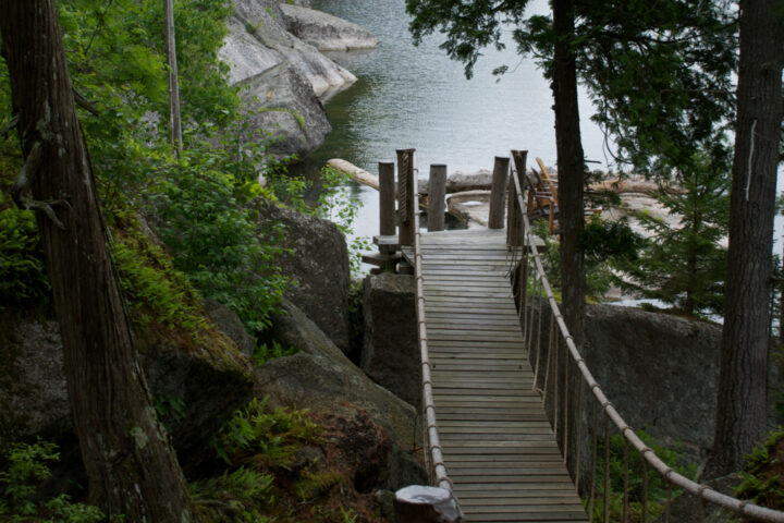 Rustic Suspension Footbridge
