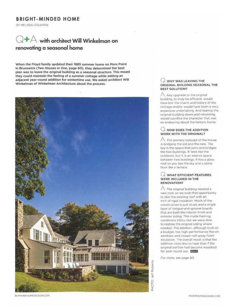 MAINE HOME + DESIGN – Two Houses in One
