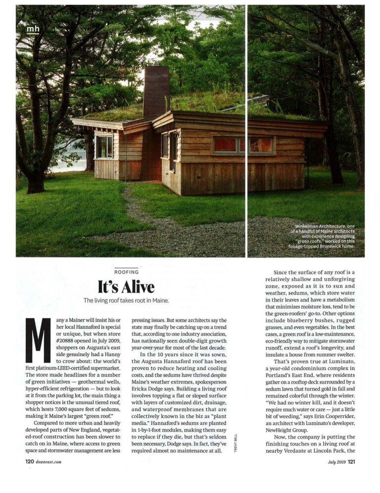 DOWNEAST – Best of Maine – It’s Alive – The living roof takes root in Maine