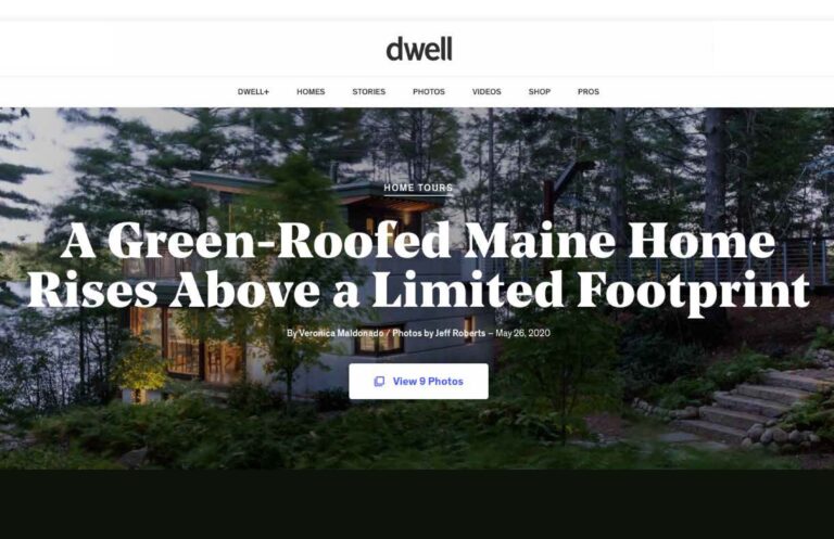 DWELL – A Green-Roofed Maine Home Rises Above a Limited Footprint
