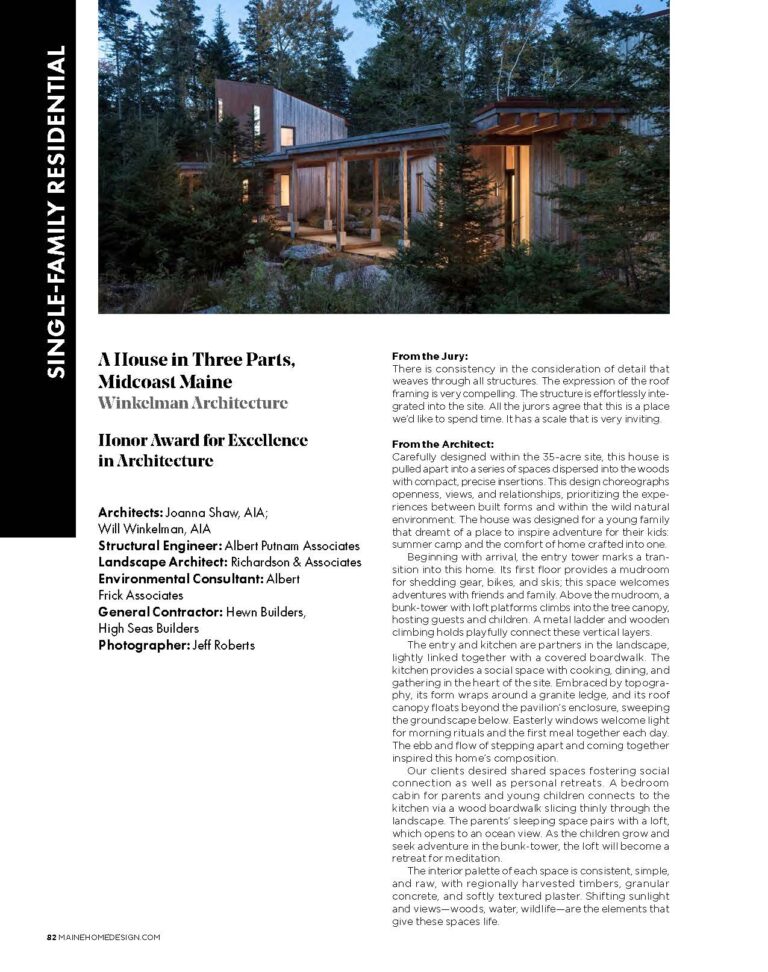 MAINE HOME + DESIGN – AIA Maine Design Awards